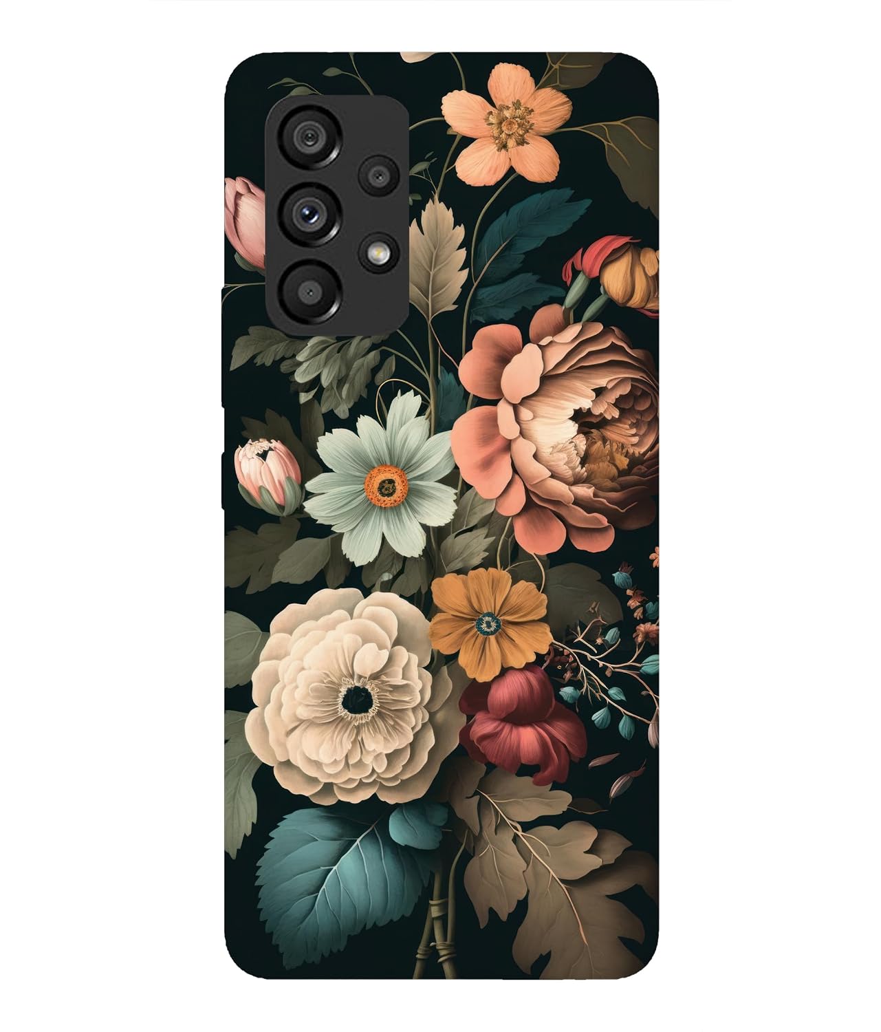 TRUEMAGNET Premium ''Flowers'' -(Grey) Printed Hard Mobile Back Cover
