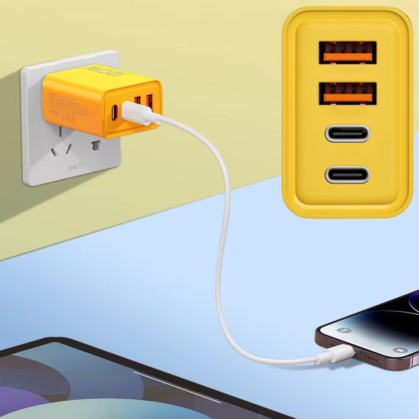 Neorosiri Cell Phone Charger Mobile Charging Block USB Charger 120w USB