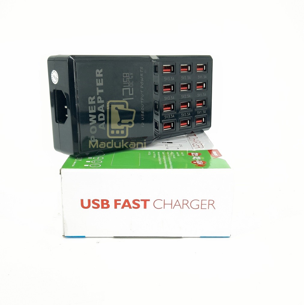 12 USB Ports Mobile Fast Charger Station Power Adapter - Madukani