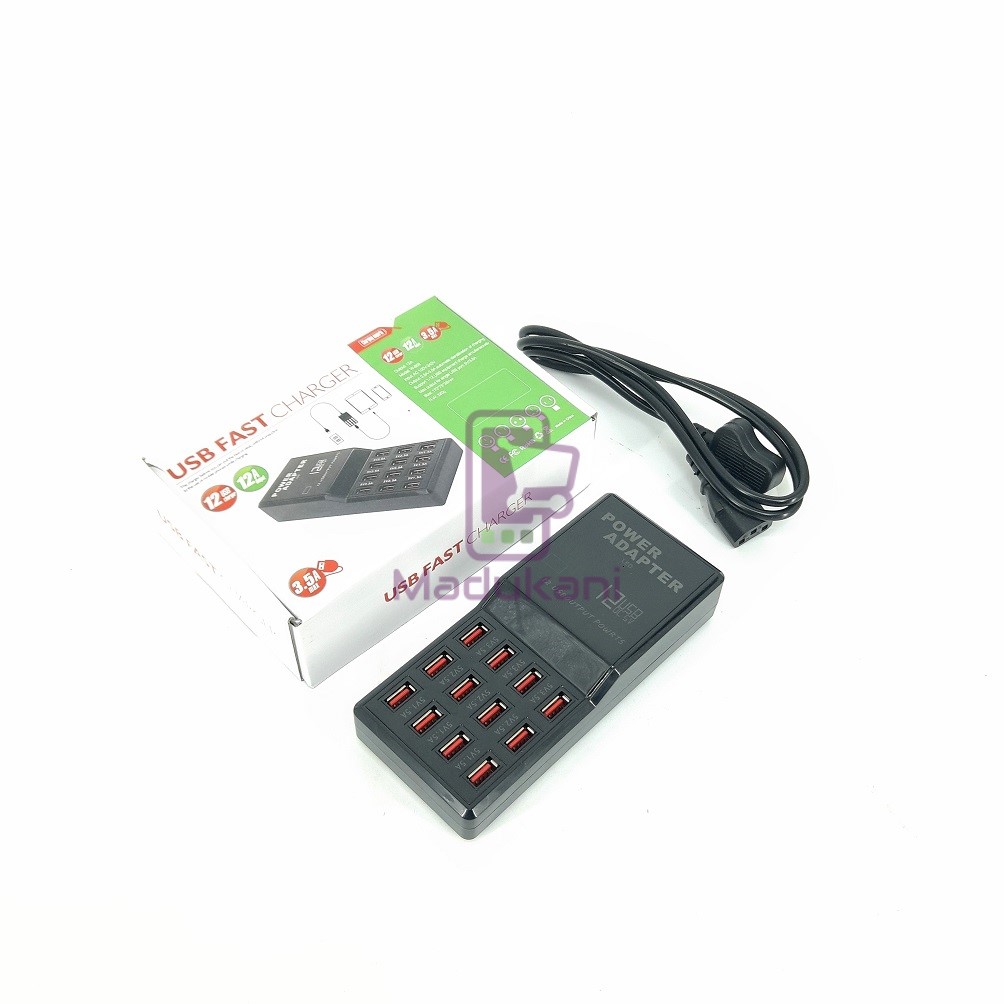 12 USB Ports Mobile Fast Charger Station Power Adapter - Madukani
