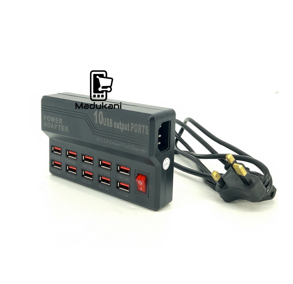 10 USB Ports Mobile Fast Charger Station Power Adapter - Madukani