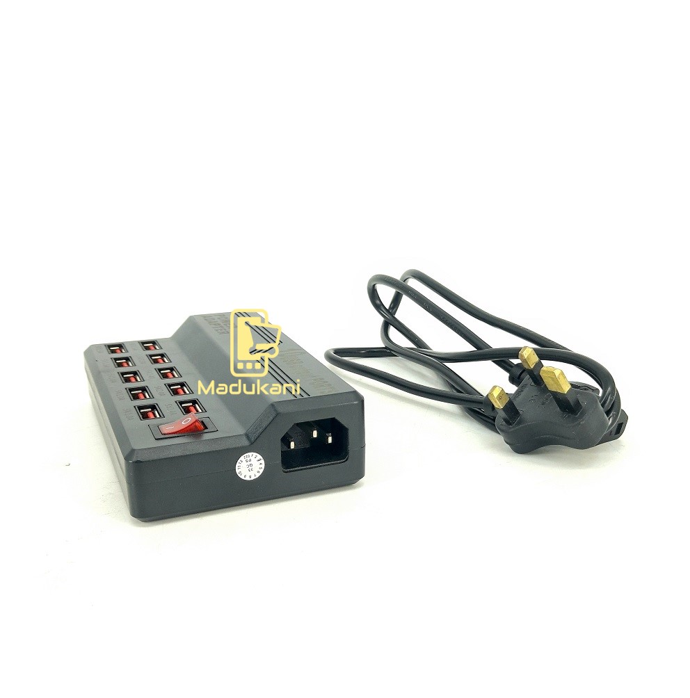 10 USB Ports Mobile Fast Charger Station Power Adapter - Madukani