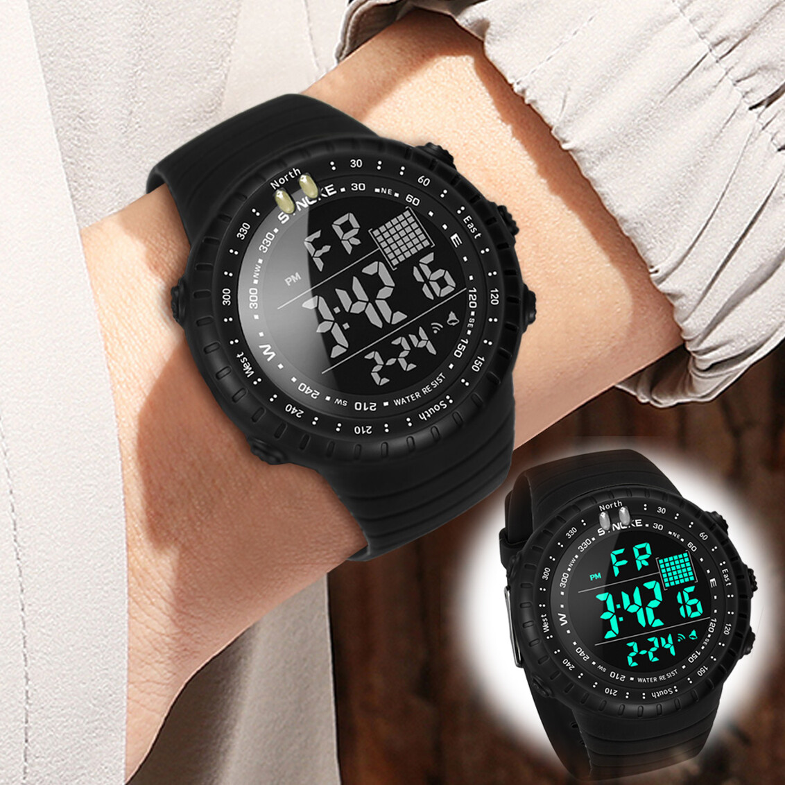 Digital Sports Watch Beeasy Men's Waterproof Digital Sports Watch With