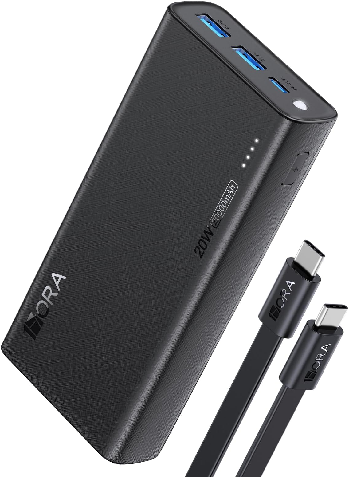 1 Hora Power Bank 20000mAh, 20W Carga Rápida Bateria Portatil, Tipo C