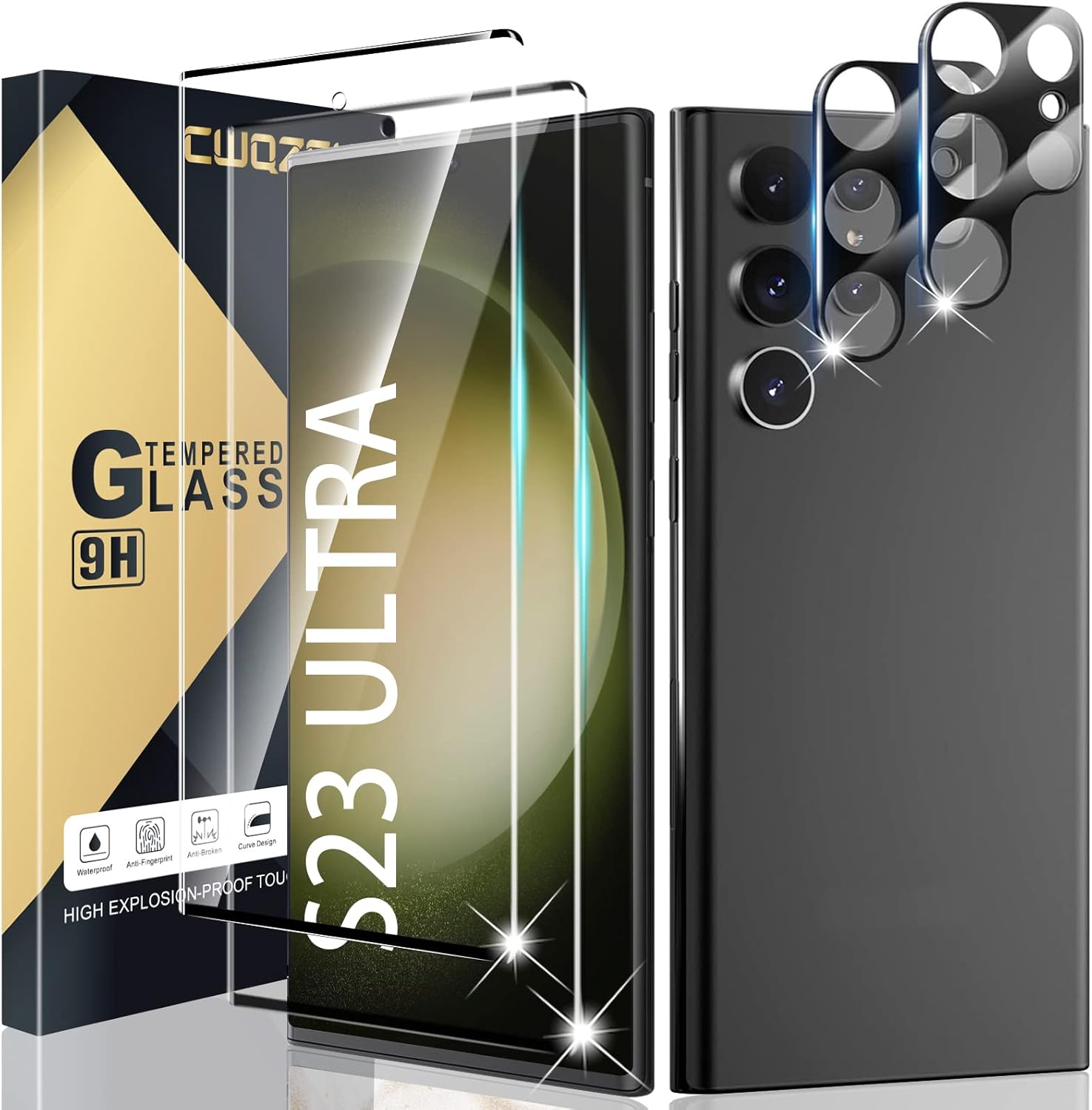CWQZGUF Galaxy S23 Ultra Screen Protector [2+2 Pack] Camera